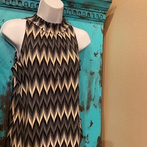 A. Byer Sleeveless Chevron Print Shimmering Top (Item# 21)